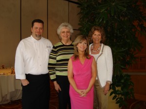 (left to right) Chief Patient Care Director of Loma Linda University Children’s Hospital, Jen Cruikshank, RN, MBA, who was the guest speaker at this event, Joyce Engel, President of the Big Hearts for Little Hearts Desert Guild, MC Jenifer Daniels, and Event Chair Bonnie Timarac. Photo Credit: Madeline Zuckerman