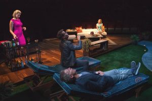 (from left) Alexandra Henrikson appears as Laura, Josh Stamberg as Gerald, Greg Germann as Norm, and Jenna Fischer as Corky-Photo by Jim Cox