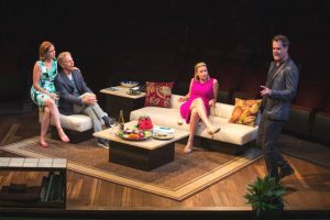 (from left) Jenna Fischer appears as Corky, Greg Germann as Norm, Alexandra Henrikson as Laura, and Josh Stamberg as Gerald-Photo by Jim Cox